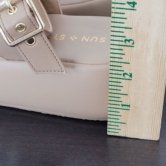NEW Sun Stone Simonee Ankle-Strap Platform S Tapioca 10M Beige Sandals Women's - Picture 6 of 10